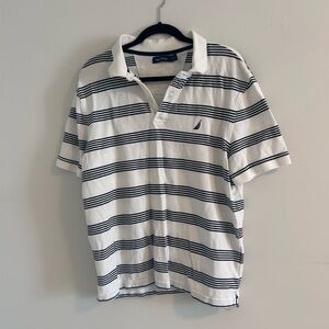 Nautica Men's Polo Shirt with Black Stripes